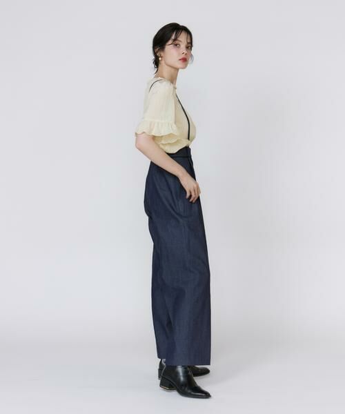 Maglie le cassetto / マーリエ ル カセット デニムパンツ | 《美人百花9月号掲載》《フランドル45周年限定コレクション》サスペンダー付きセミワイドデニムパンツ《M Maglie le cassetto》 | 詳細3