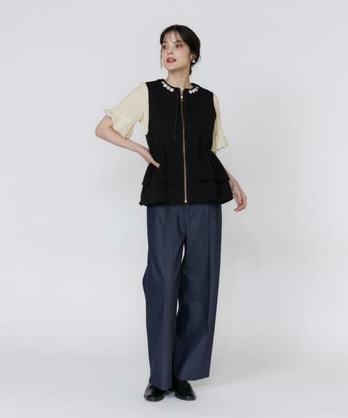 Maglie le cassetto / マーリエ ル カセット デニムパンツ | 《美人百花9月号掲載》《フランドル45周年限定コレクション》サスペンダー付きセミワイドデニムパンツ《M Maglie le cassetto》 | 詳細7