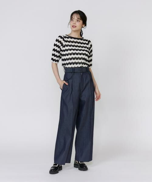 Maglie le cassetto / マーリエ ル カセット ニット・セーター | 透かしボーダーニット | 詳細2