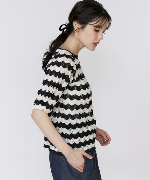 Maglie le cassetto / マーリエ ル カセット ニット・セーター | 透かしボーダーニット | 詳細9