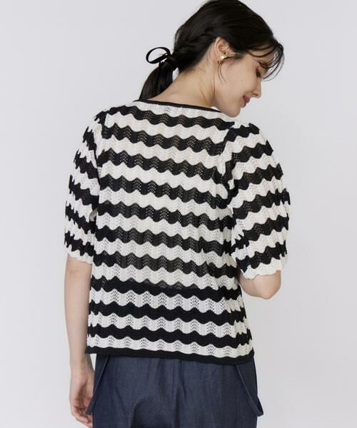 Maglie le cassetto / マーリエ ル カセット ニット・セーター | 《大きいサイズ》透かしボーダーニット | 詳細10