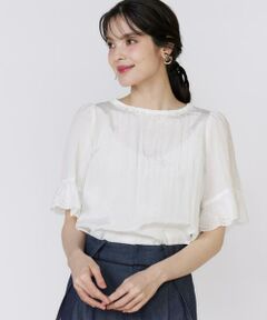 Maglie le cassetto / マーリエ ル カセット シャツ・ブラウス | シャドーストライプレースブラウス