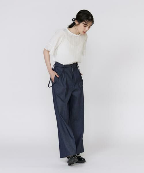 Maglie le cassetto / マーリエ ル カセット シャツ・ブラウス | シャドーストライプレースブラウス | 詳細8