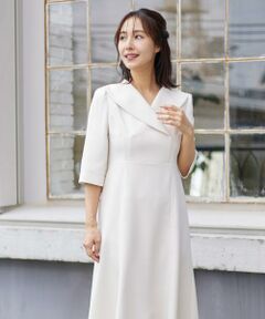 Maglie le cassetto / マーリエ ル カセット ミニ丈・ひざ丈ワンピース | 《M Maglie le cassetto》ショールカラーワンピース