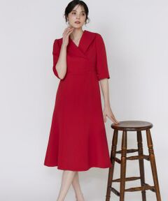 Maglie le cassetto / マーリエ ル カセット ミニ丈・ひざ丈ワンピース | 《M Maglie le cassetto》ショールカラーワンピース