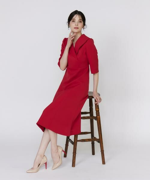 Maglie le cassetto / マーリエ ル カセット ミニ丈・ひざ丈ワンピース | 《M Maglie le cassetto》ショールカラーワンピース | 詳細2