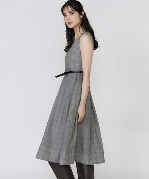 Maglie le cassetto / マーリエ ル カセット ミニ丈・ひざ丈ワンピース | 《大きいサイズ》グレンチェックワンピース | 詳細10