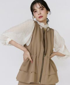 Maglie le cassetto / マーリエ ル カセット ベスト | 《フランドル45周年限定コレクション》《大きいサイズ》ペプラムビジュージレ《M Maglie le cassetto》