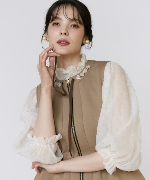 Maglie le cassetto / マーリエ ル カセット ベスト | 《フランドル45周年限定コレクション》《大きいサイズ》ペプラムビジュージレ《M Maglie le cassetto》 | 詳細15