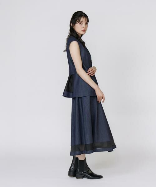 Maglie le cassetto / マーリエ ル カセット ベスト | 《フランドル45周年限定コレクション》《プラスサイズ》シアードッキングデニムジレ《M Maglie le cassetto》 | 詳細4