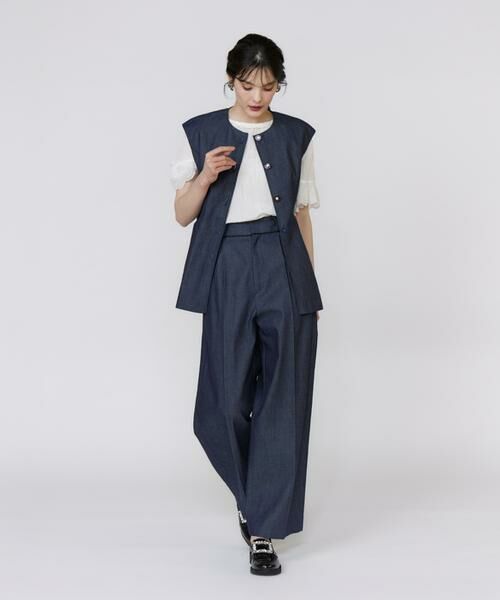 Maglie le cassetto / マーリエ ル カセット ベスト | 《フランドル45周年限定コレクション》《プラスサイズ》シアードッキングデニムジレ《M Maglie le cassetto》 | 詳細6