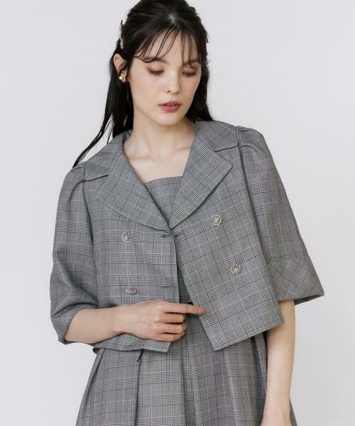 Maglie le cassetto / マーリエ ル カセット その他アウター | 《大きいサイズ》グレンチェックミニマムジャケット | 詳細11