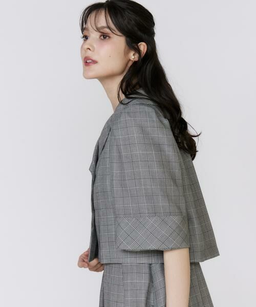 Maglie le cassetto / マーリエ ル カセット その他アウター | 《大きいサイズ》グレンチェックミニマムジャケット | 詳細12