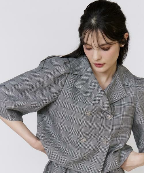Maglie le cassetto / マーリエ ル カセット その他アウター | 《大きいサイズ》グレンチェックミニマムジャケット | 詳細14