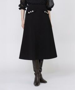 Maglie le cassetto / マーリエ ル カセット ミニ・ひざ丈スカート | 《美人百花9月号掲載》《フランドル45周年限定コレクション》ビジューフレアスカート《M Maglie le cassetto》