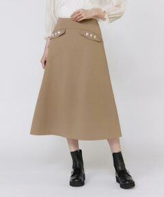 Maglie le cassetto / マーリエ ル カセット ミニ・ひざ丈スカート | 《美人百花9月号掲載》《フランドル45周年限定コレクション》ビジューフレアスカート《M Maglie le cassetto》