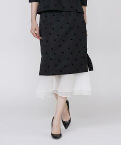 Maglie le cassetto / マーリエ ル カセット ロング・マキシ丈スカート | 《M Maglie le cassetto》ドットフロッキーシアーヘムマーメイドスカート
