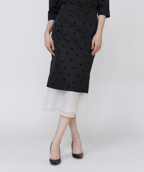 Maglie le cassetto / マーリエ ル カセット ロング・マキシ丈スカート | 《M Maglie le cassetto》ドットフロッキーシアーヘムマーメイドスカート | 詳細7