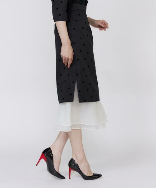 Maglie le cassetto / マーリエ ル カセット ロング・マキシ丈スカート | 《M Maglie le cassetto》ドットフロッキーシアーヘムマーメイドスカート | 詳細8