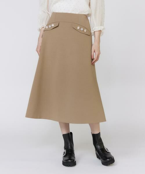 Maglie le cassetto / マーリエ ル カセット ミニ・ひざ丈スカート | 《フランドル45周年限定コレクション》《大きいサイズ》ビジューフレアスカート《M Maglie le cassetto》 | 詳細15