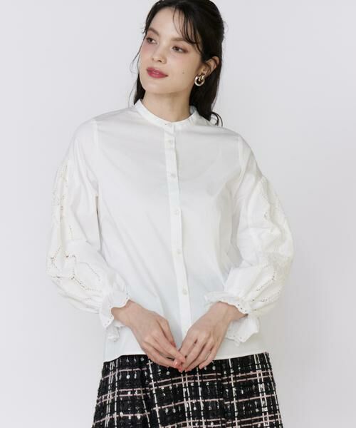 Maglie le cassetto / マーリエ ル カセット シャツ・ブラウス | 《美人百花9月号掲載》刺繍レースドッキングブラウス | 詳細6