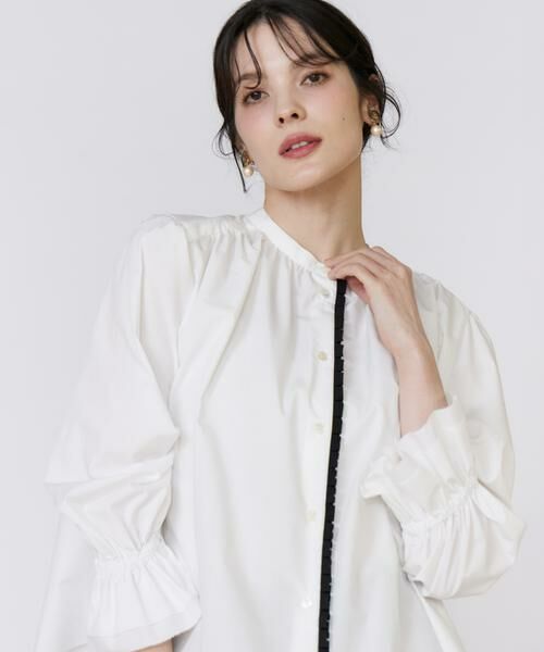 Maglie le cassetto / マーリエ ル カセット シャツ・ブラウス | 配色フリルショート丈ブラウス | 詳細1