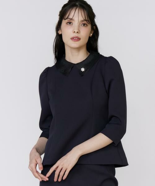 Maglie le cassetto / マーリエ ル カセット シャツ・ブラウス | 《M Maglie le cassetto》シアー付け衿ブラウス | 詳細1