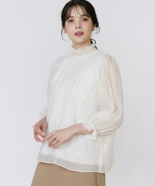 Maglie le cassetto / マーリエ ル カセット シャツ・ブラウス | 《美人百花9月号掲載》《M Maglie le cassetto》ドットラメ楊柳ジャガードブラウス | 詳細13