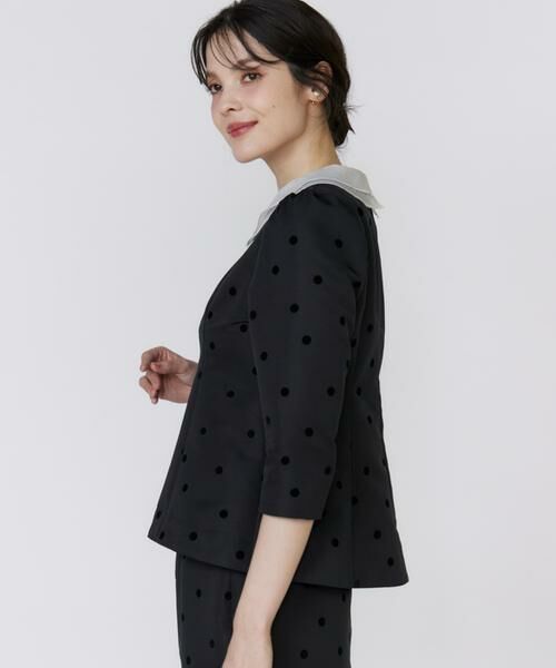 Maglie le cassetto / マーリエ ル カセット シャツ・ブラウス | 《M Maglie le cassetto》ドットフロッキーシアー付け衿ブラウス | 詳細13