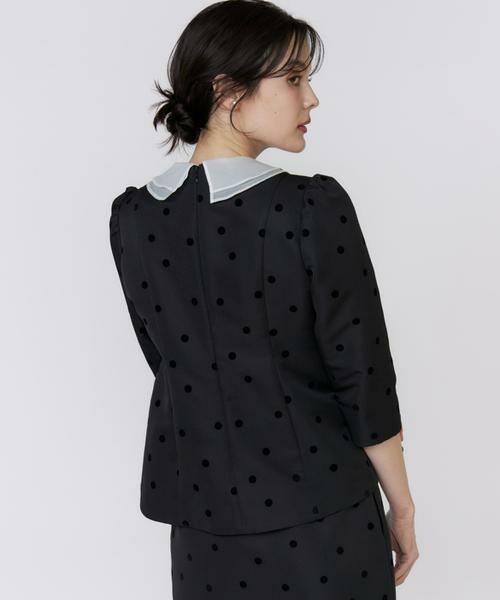 Maglie le cassetto / マーリエ ル カセット シャツ・ブラウス | 《M Maglie le cassetto》ドットフロッキーシアー付け衿ブラウス | 詳細14