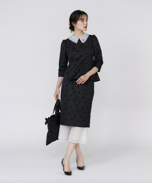 Maglie le cassetto / マーリエ ル カセット シャツ・ブラウス | 《M Maglie le cassetto》ドットフロッキーシアー付け衿ブラウス | 詳細5