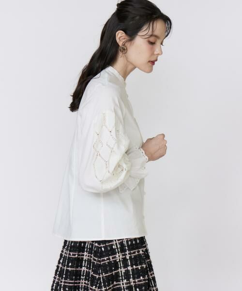 Maglie le cassetto / マーリエ ル カセット シャツ・ブラウス | 《大きいサイズ》刺繍レースドッキングブラウス | 詳細7