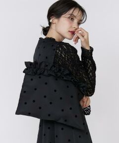 Maglie le cassetto / マーリエ ル カセット トートバッグ | ドットフロッキーフリルトート
