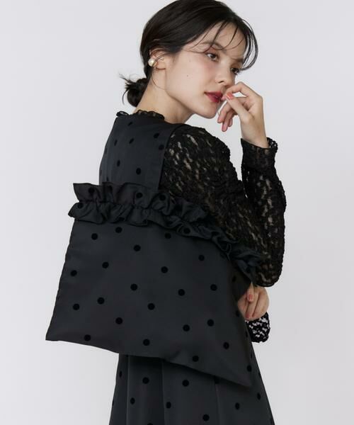 Maglie le cassetto / マーリエ ル カセット トートバッグ | ドットフロッキーフリルトート | 詳細1
