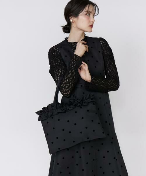 Maglie le cassetto / マーリエ ル カセット トートバッグ | ドットフロッキーフリルトート | 詳細2