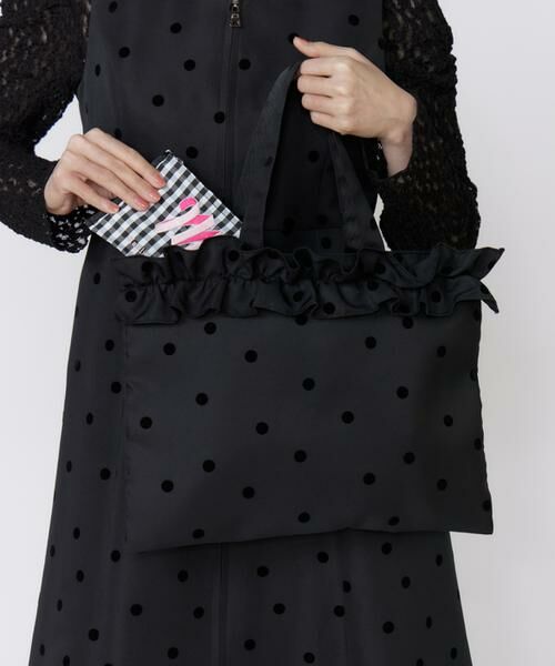 Maglie le cassetto / マーリエ ル カセット トートバッグ | ドットフロッキーフリルトート | 詳細4
