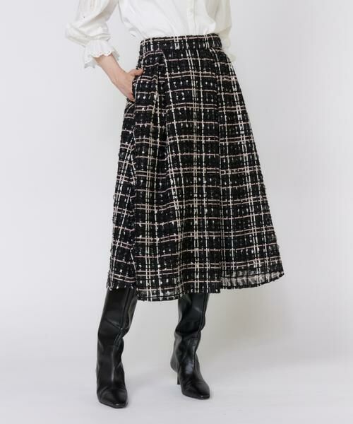 Maglie le cassetto / マーリエ ル カセット ミニ・ひざ丈スカート | チュールチェックタックスカート | 詳細1