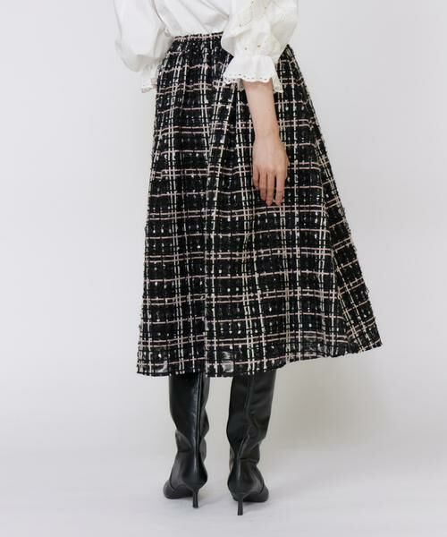 Maglie le cassetto / マーリエ ル カセット ミニ・ひざ丈スカート | チュールチェックタックスカート | 詳細12