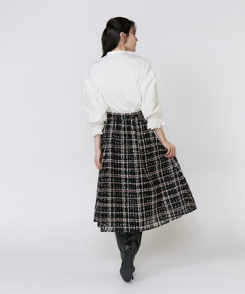 Maglie le cassetto / マーリエ ル カセット ミニ・ひざ丈スカート | チュールチェックタックスカート | 詳細4