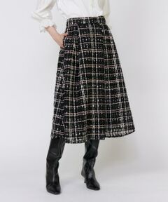 Maglie le cassetto / マーリエ ル カセット ミニ・ひざ丈スカート | 《大きいサイズ》チュールチェックタックスカート