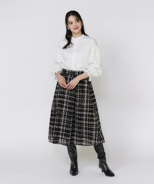 Maglie le cassetto / マーリエ ル カセット ミニ・ひざ丈スカート | 《大きいサイズ》チュールチェックタックスカート | 詳細2