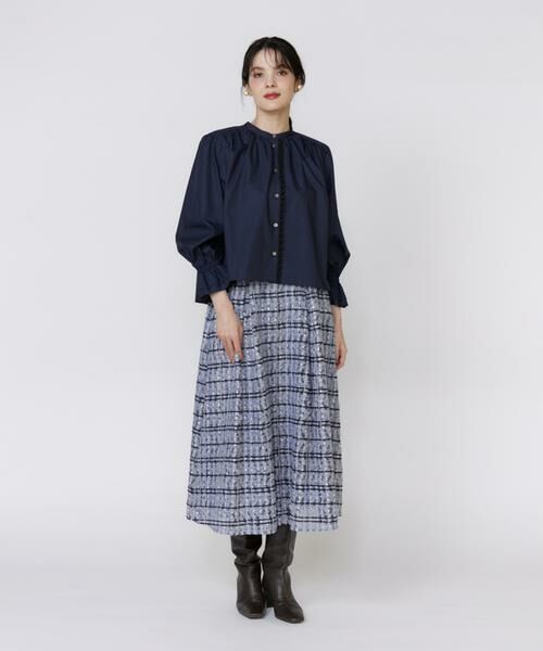 Maglie le cassetto / マーリエ ル カセット ミニ・ひざ丈スカート | 《大きいサイズ》チュールチェックタックスカート | 詳細7