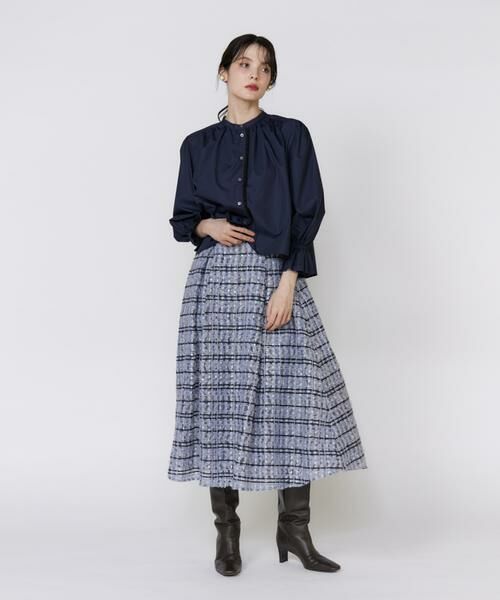 Maglie le cassetto / マーリエ ル カセット ミニ・ひざ丈スカート | 《大きいサイズ》チュールチェックタックスカート | 詳細8