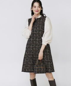 Maglie le cassetto / マーリエ ル カセット ミニ丈・ひざ丈ワンピース | 《フランドル45周年限定コレクション》リントンツイードワンピース《M Maglie le cassetto》