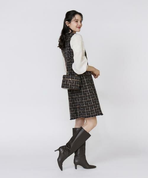 Maglie le cassetto / マーリエ ル カセット ミニ丈・ひざ丈ワンピース | 《フランドル45周年限定コレクション》リントンツイードワンピース《M Maglie le cassetto》 | 詳細3