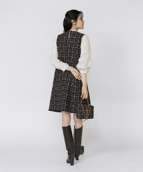 Maglie le cassetto / マーリエ ル カセット ミニ丈・ひざ丈ワンピース | 《フランドル45周年限定コレクション》リントンツイードワンピース《M Maglie le cassetto》 | 詳細4