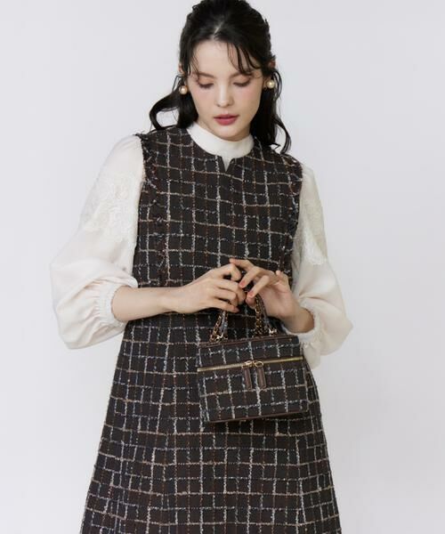 Maglie le cassetto / マーリエ ル カセット ミニ丈・ひざ丈ワンピース | 《フランドル45周年限定コレクション》リントンツイードワンピース《M Maglie le cassetto》 | 詳細7