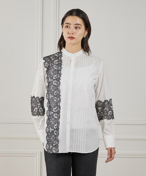 Maglie le cassetto / マーリエ ル カセット シャツ・ブラウス | 《M Maglie le cassetto》ユニセックスレースドッキングブラウス | 詳細13