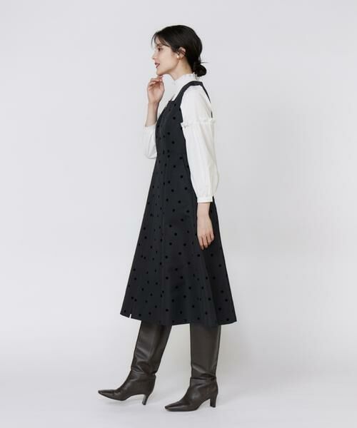 Maglie le cassetto / マーリエ ル カセット ミニ丈・ひざ丈ワンピース | 《M Maglie le cassetto》《WEB限定》ドットフロッキーワンピース | 詳細3