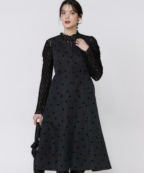 Maglie le cassetto / マーリエ ル カセット ミニ丈・ひざ丈ワンピース | 《M Maglie le cassetto》《WEB限定》ドットフロッキーワンピース | 詳細8